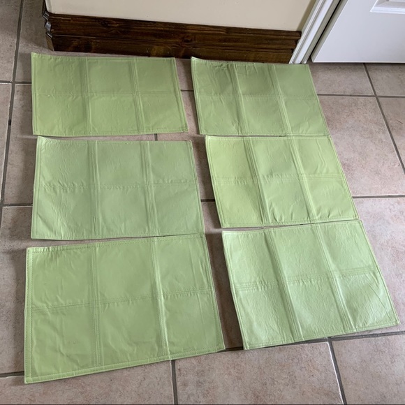 Kitchen Pleather Green Place Mats Set Of 6 Poshmark